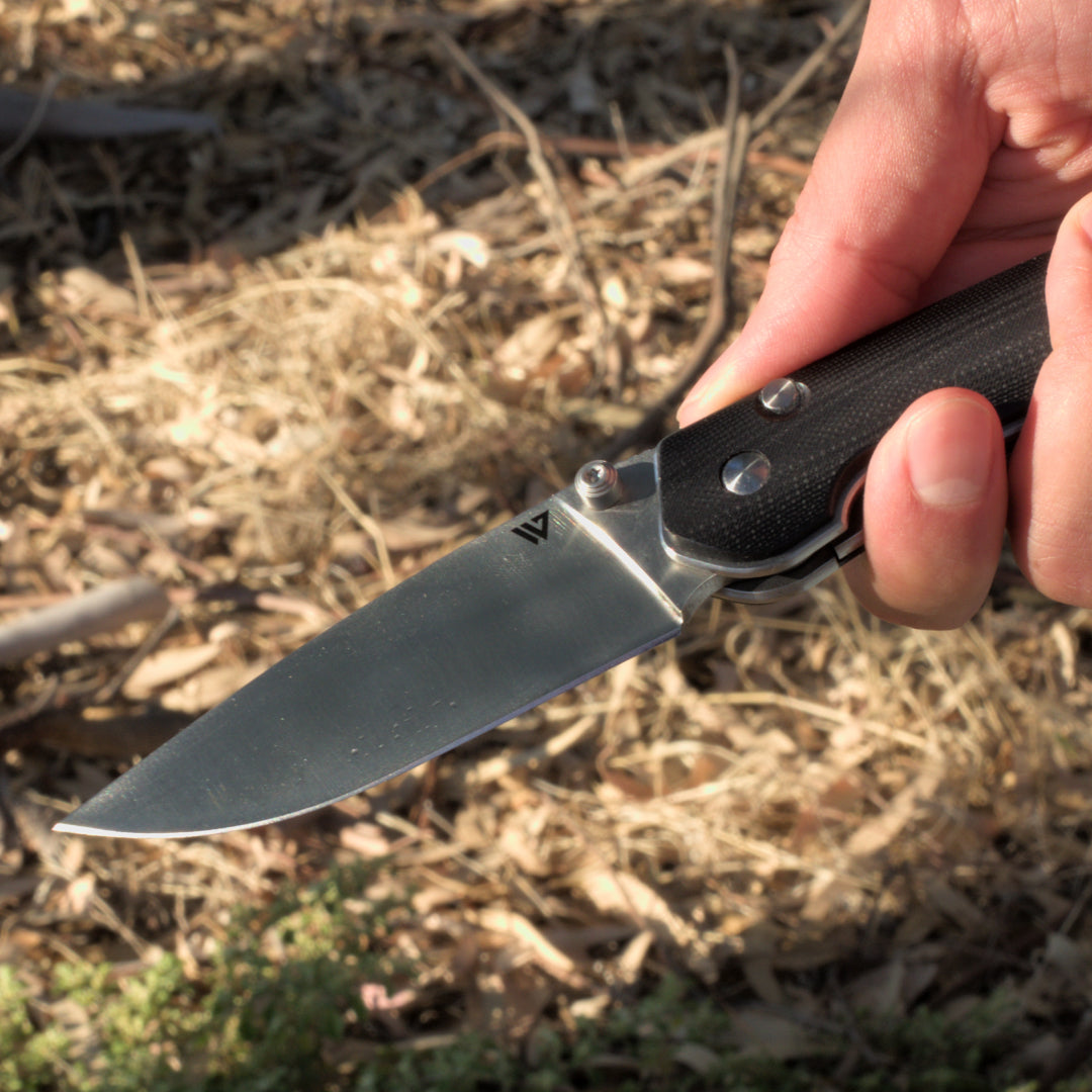 D2 Steel Folding Knife with Liner Lock - EDC with Paracord Lanyard & Premium Sheath