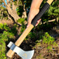 High Carbon Steel Tomahawk Axe | 50 CM Polished Blade with Paracord Handle, Lanyard, and PU Leather Sheath