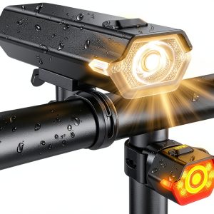 Cuvccn Bike Light Set 1000 Lumen Waterproof Front Rear-0